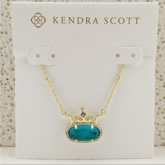 Kendra Scott Gold and Turquoise Disney Princess Crown Necklace - Picture 2 of 16
